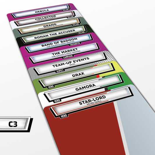 Front Side of Dividers for The Galaxy's Most Wanted & Phase 3 Dividers