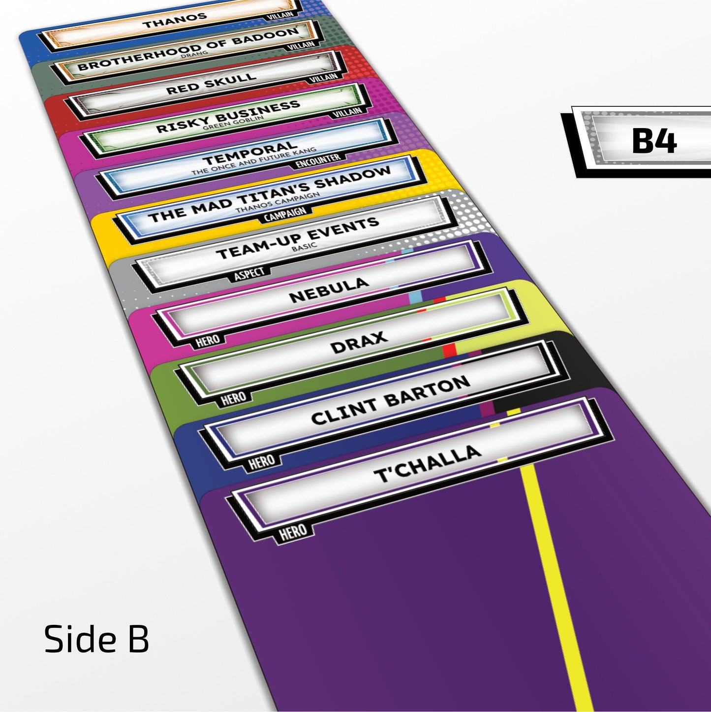 Back Side of Dividers for Marvel Champions Dividers Bundle B4