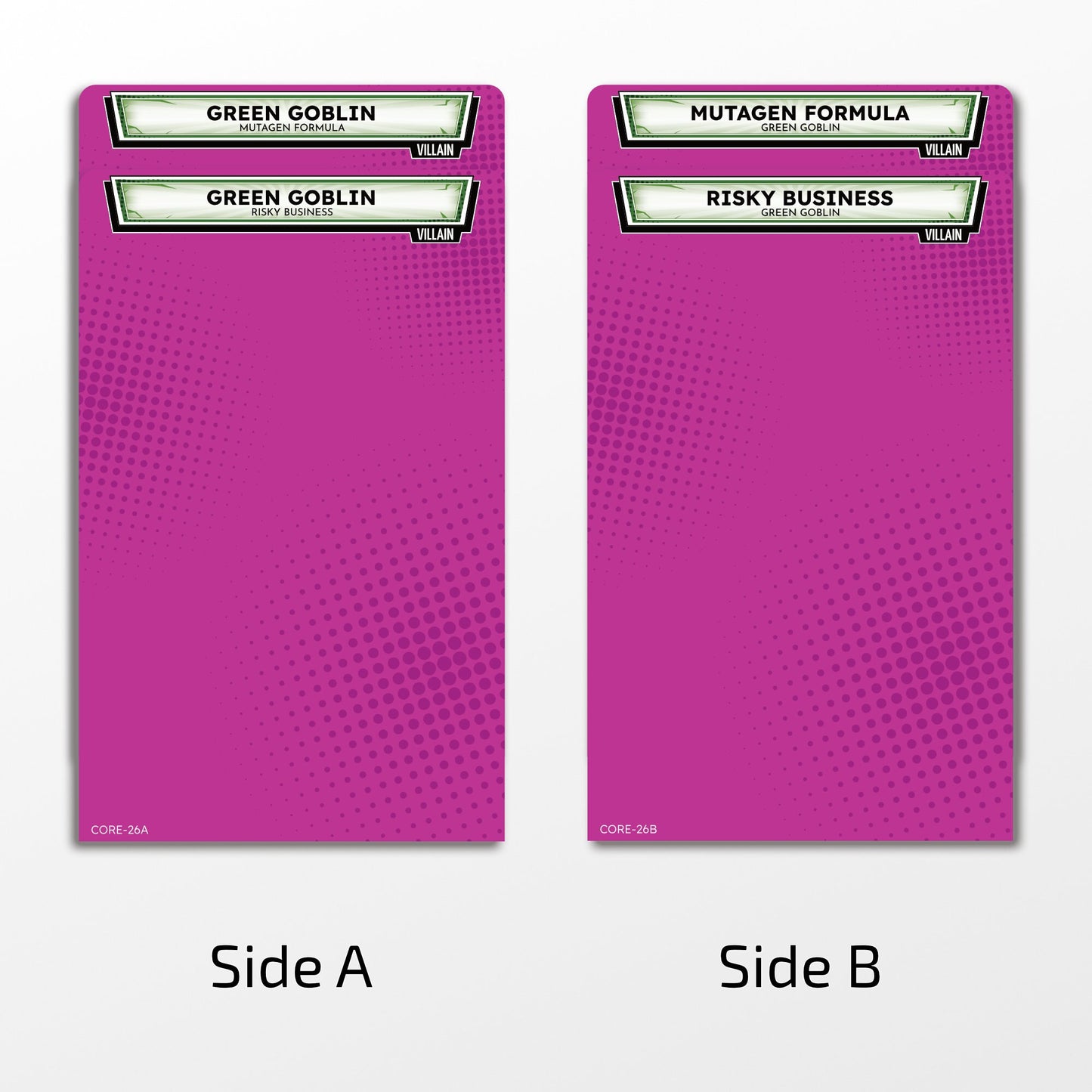 Dual Size Designs for Green Goblin Villain Dividers