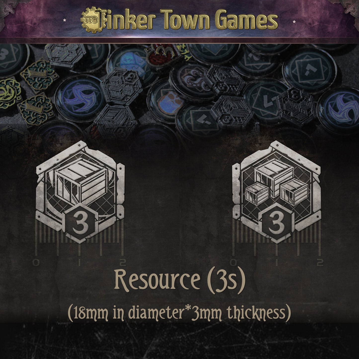 Resource Tokens Metal Upgrade for Arkham Horror LCG (double-sided, metal, 15,18,22mm in diameter)