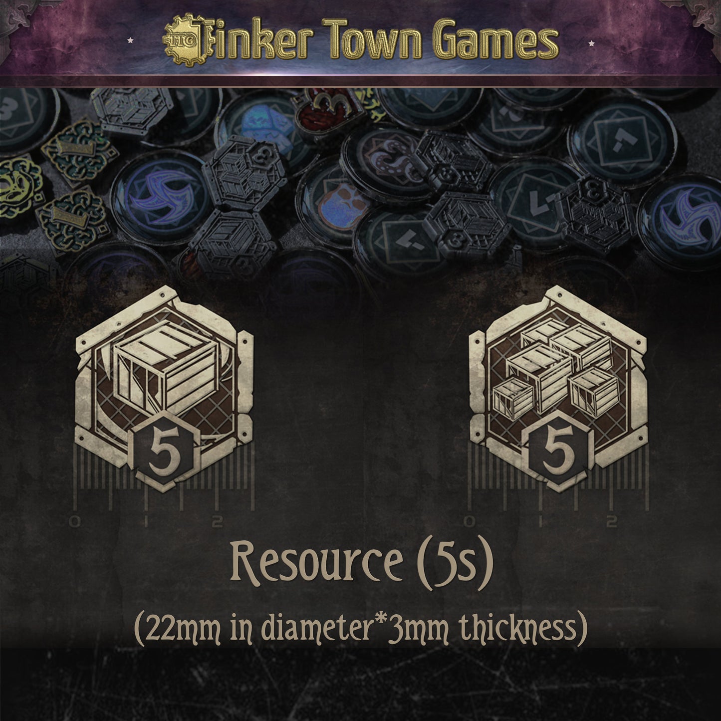 Resource Tokens Metal Upgrade for Arkham Horror LCG (double-sided, metal, 15,18,22mm in diameter)
