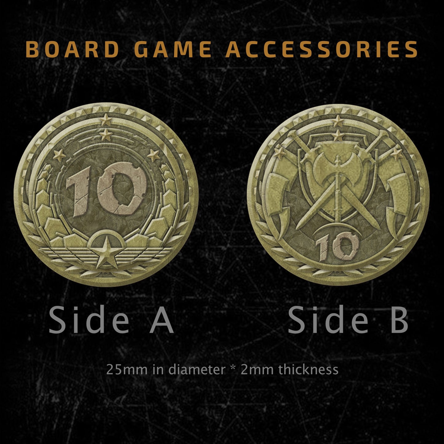 Generic Metal Coins Board Game Money - 1s, 3s, 5s, 10s, 50s