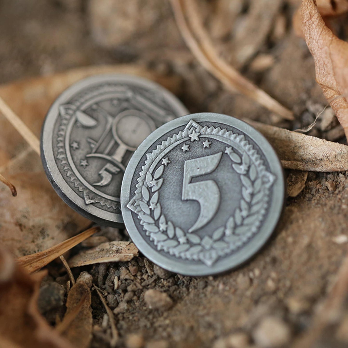 Generic Metal Coins Board Game Money - 1s, 3s, 5s, 10s, 50s