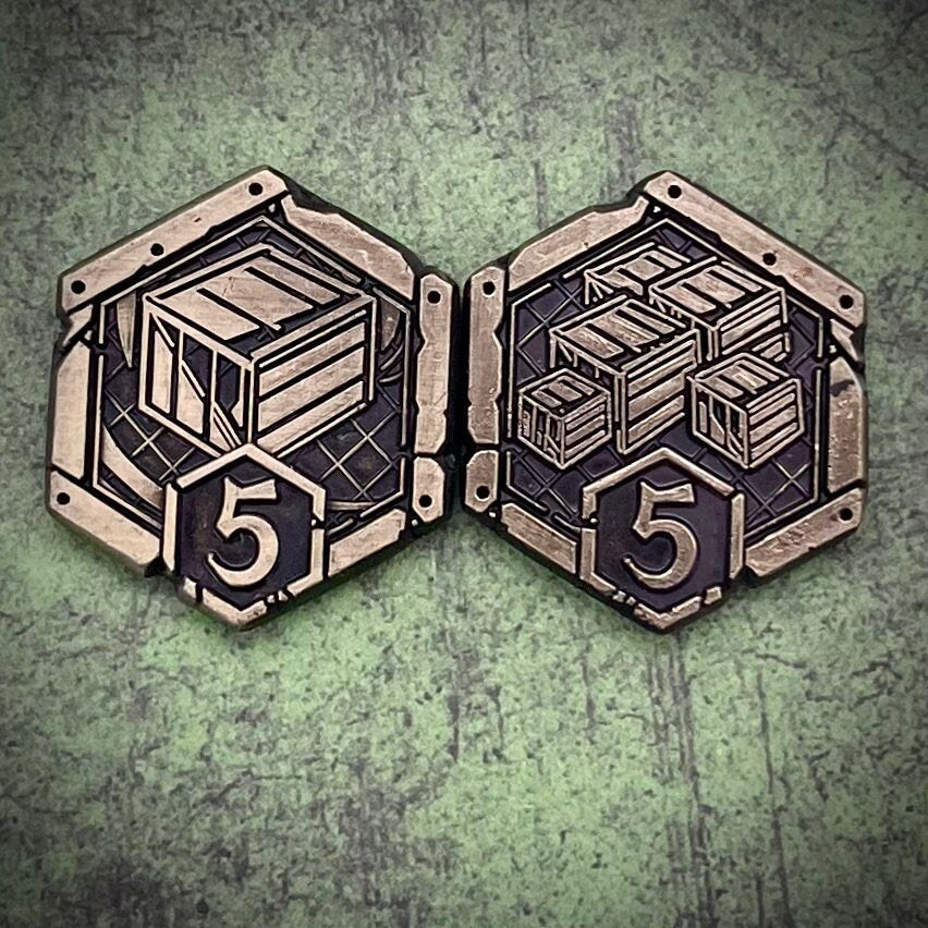 Resource Tokens Metal Upgrade for Arkham Horror LCG (double-sided, metal, 15,18,22mm in diameter)