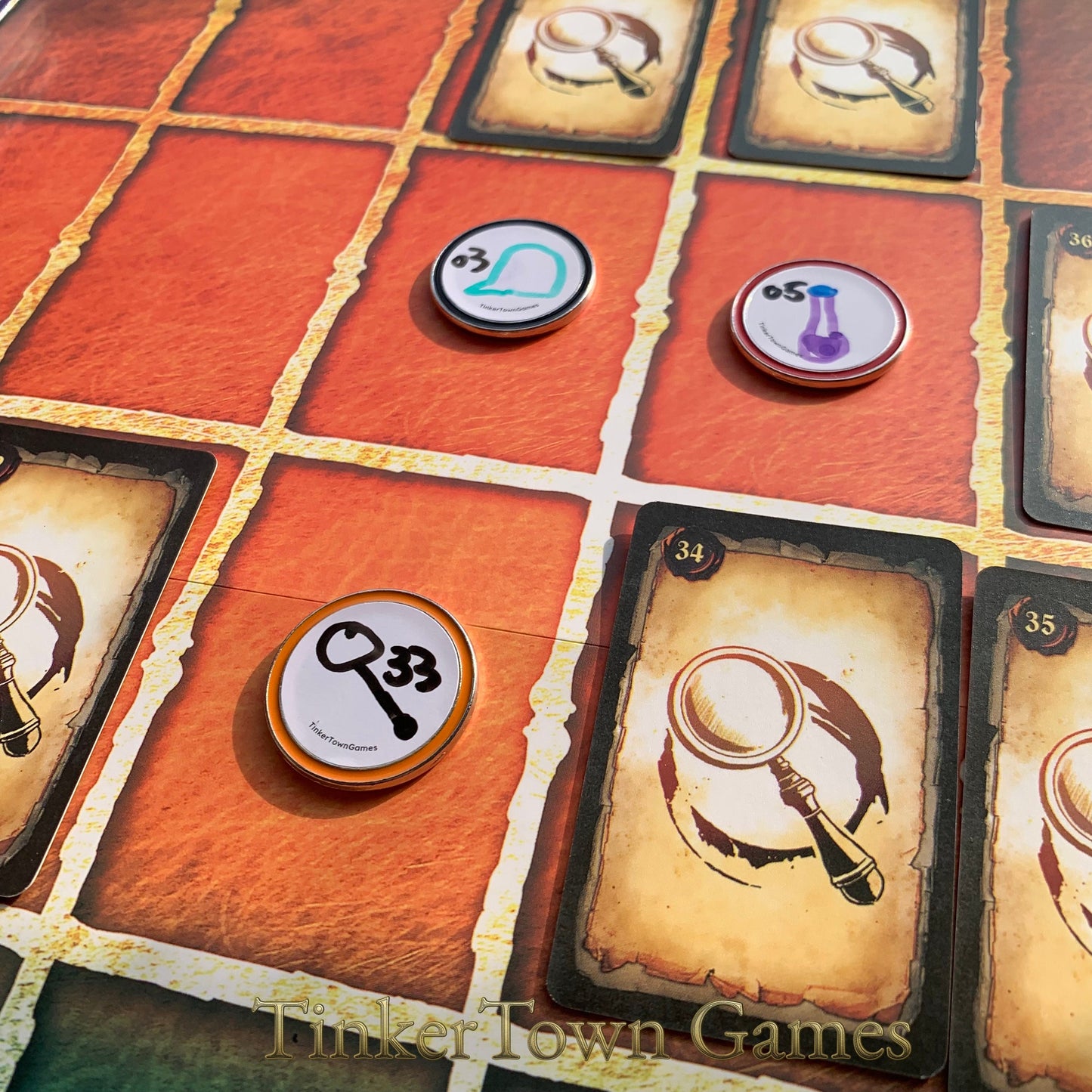 Metal Dry Erase Tokens, Ability Counters - for Board Games, RPGs, TCGs, MTG, Storage Box Included, 5 Free Markers For Set Over 30 Tokens