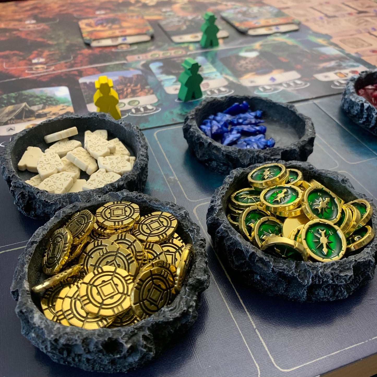 60 Metal Lost Ruins of Arnak Token Upgrade, Gold Coin, Compass and Magnifier, Real Paper Journal Token, Scythe Encounter Tokens