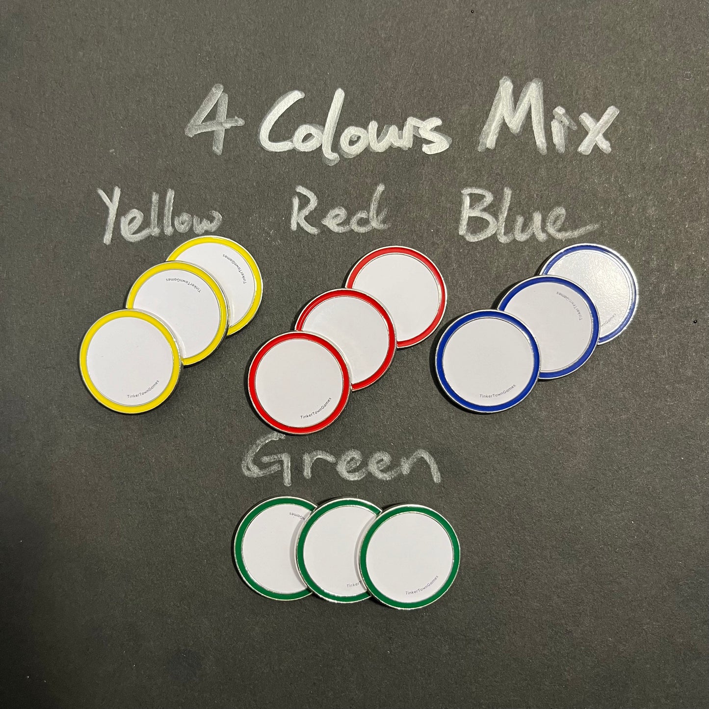 Metal Dry Erase Tokens, Ability Counters - for Board Games, RPGs, TCGs, MTG, Storage Box Included, 5 Free Markers For Set Over 30 Tokens