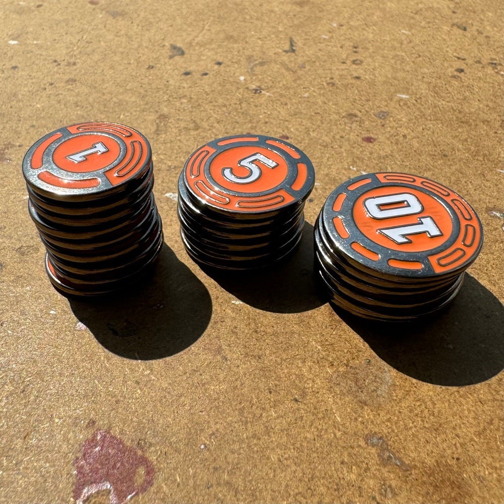 Generic Metal Coins Board Game Money - 1s, 5s, 10s, Double-sided