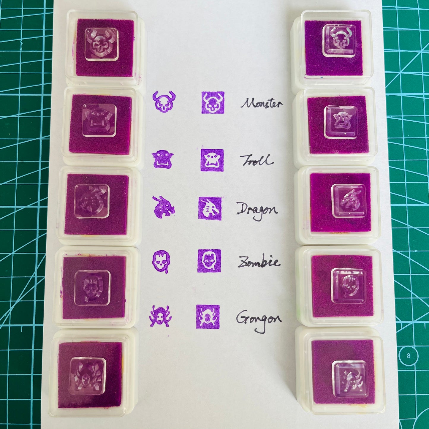 36 Stamps and 36 Ink Pads For Cartographers Board Game Stamp, 5 Unique Monsters Designs Included for Cartographers Heroes