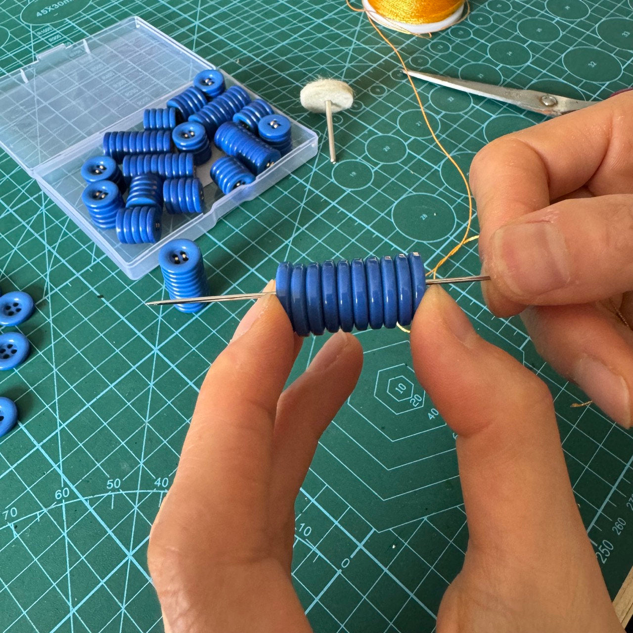 165x Patchwork Board Game Tokens, Real Buttons, Copper Thimbles & Wooden Spool, Hand Sewn/Handstitched