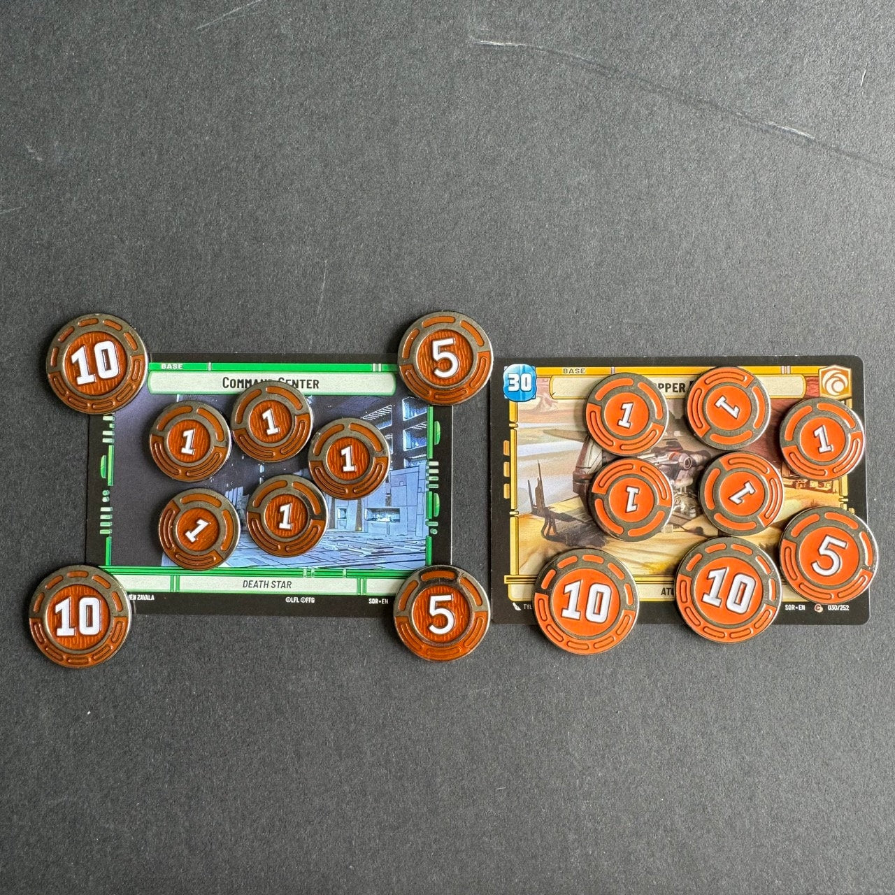 Generic Metal Coins Board Game Money - 1s, 5s, 10s, Double-sided