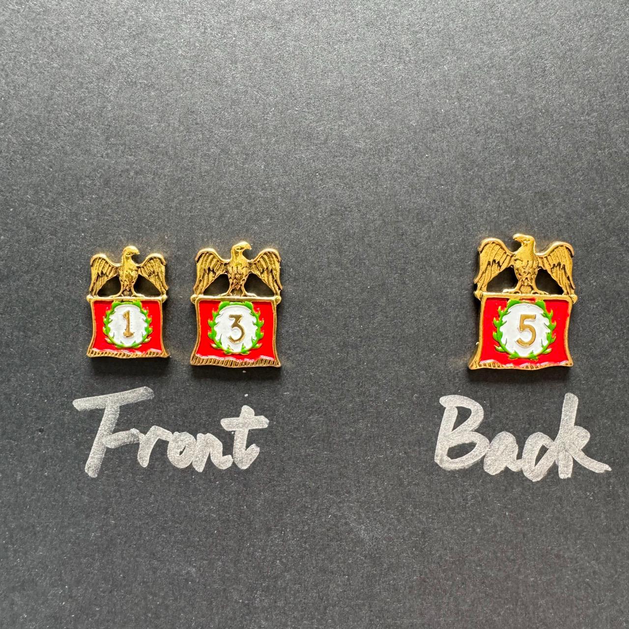 24x 7 Wonders Military Victory Counter 1 3 5, Hand Painted, Golden Plating, Board Game Metal Token Upgrade, Double-sided