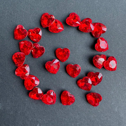 12x Glass Hearts for Health Upgrade Tokens for Board Game, Wound Counter, Damage, Blood