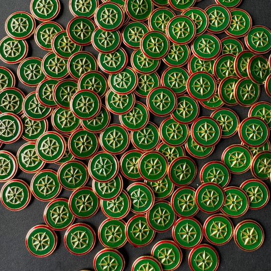 12x Encounter Tokens, Map Tokens for Scythe and Expeditions, Metal Board Game Upgrade, Double-sided, 20mm in Diameter