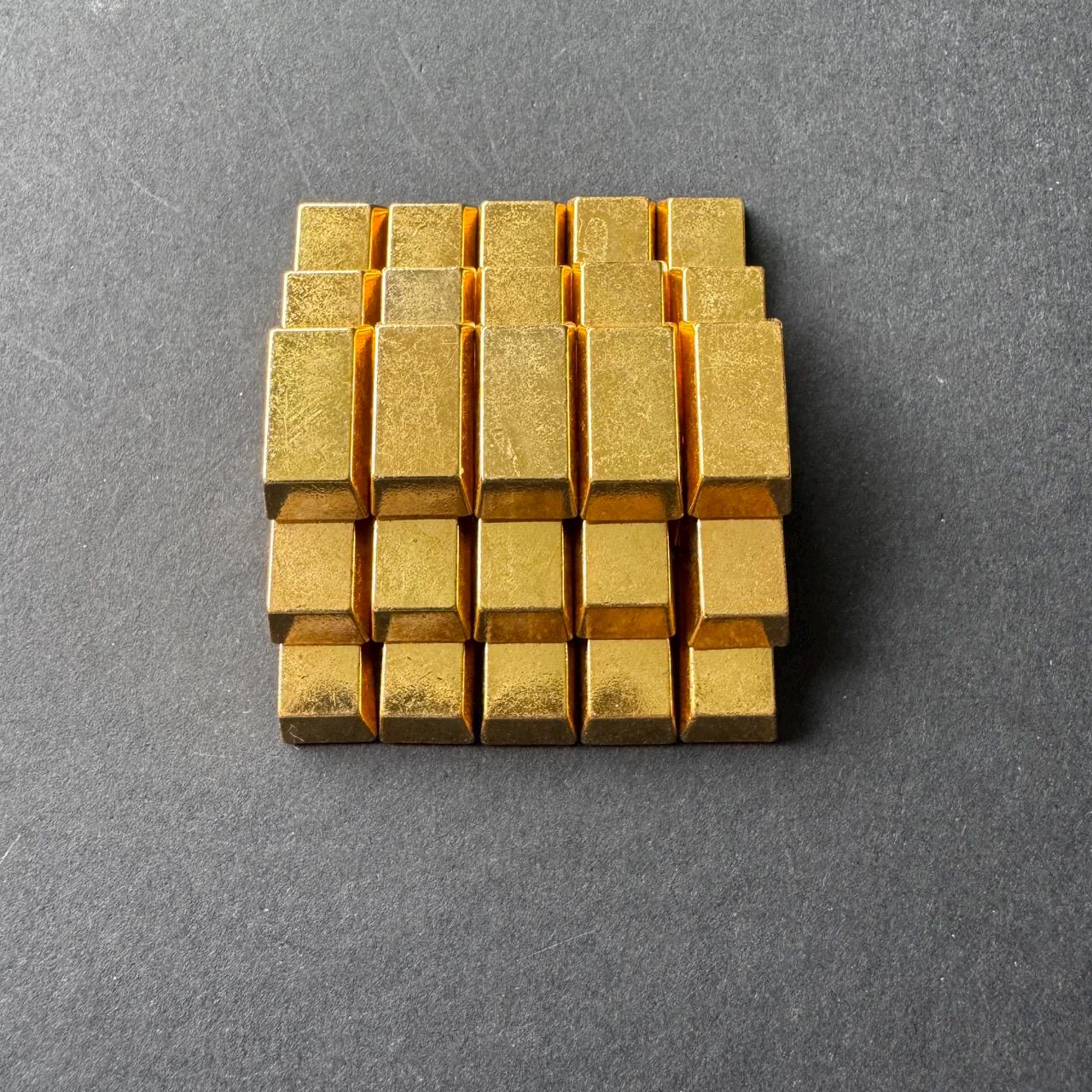 40x Metal Ingot, GoldBar Shape for Board Game D&D Resource Tokens, Copper Silver color, Miniature Components