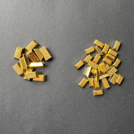 38x Gold Tokens for Anno 1880: The Board Game, 26x 1s Gold plus 12x 5s Gold Ingots, Metal Upgrade Token