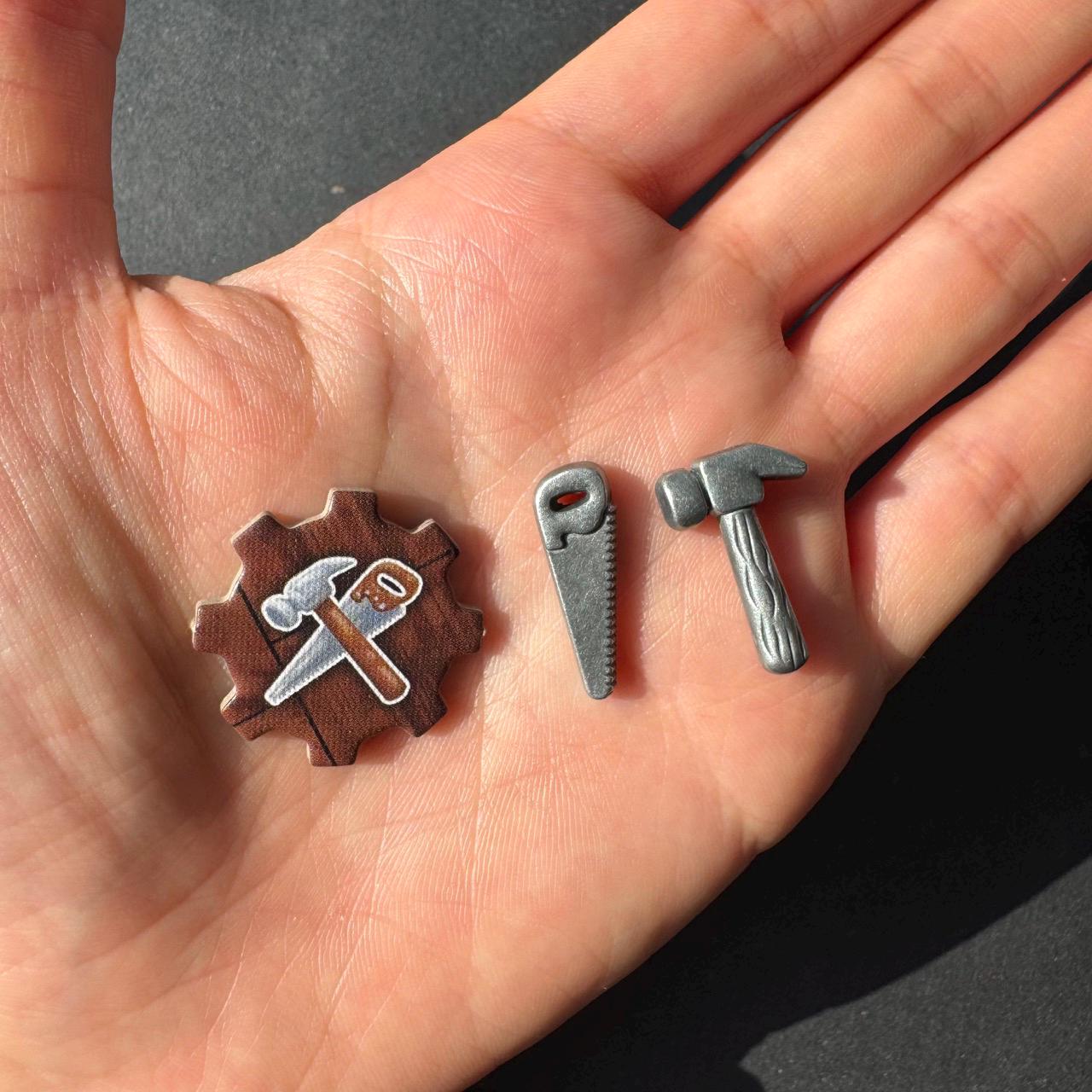 195x Windmill Valley Metal Tulip Tokens, Board Game Upgraded Token, Double-sided