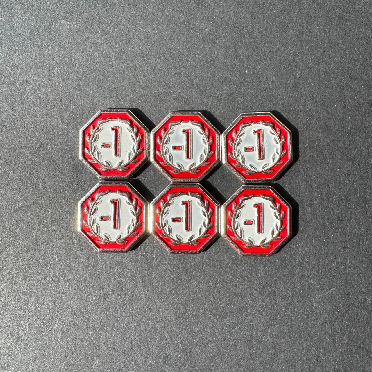 24x 7 Wonders Military Victory Counter 1 3 5, Hand Painted, Golden Plating, Board Game Metal Token Upgrade, Double-sided