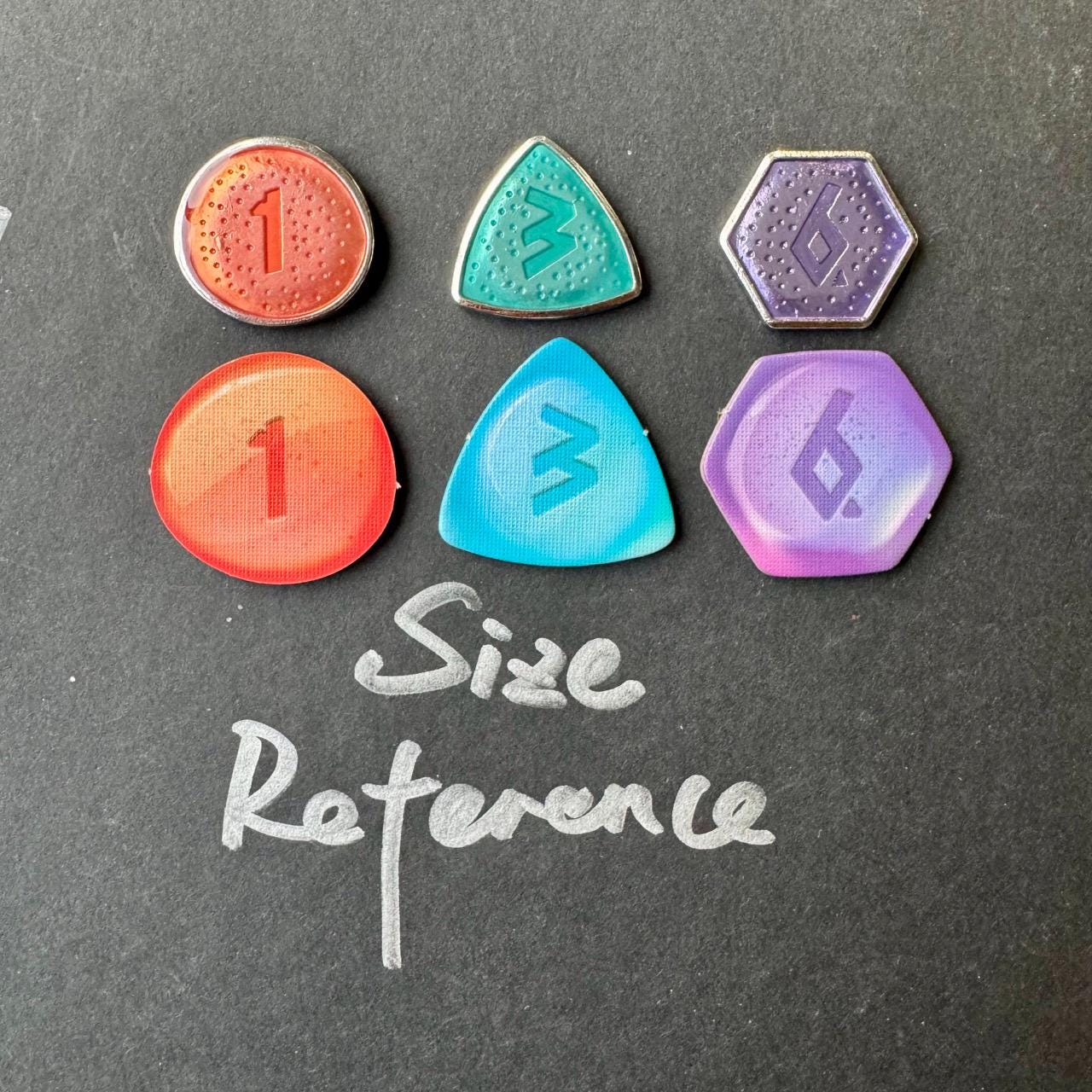21x Vale of Eternity Metal Upgrade Tokens, Magic Stones, Double-sided
