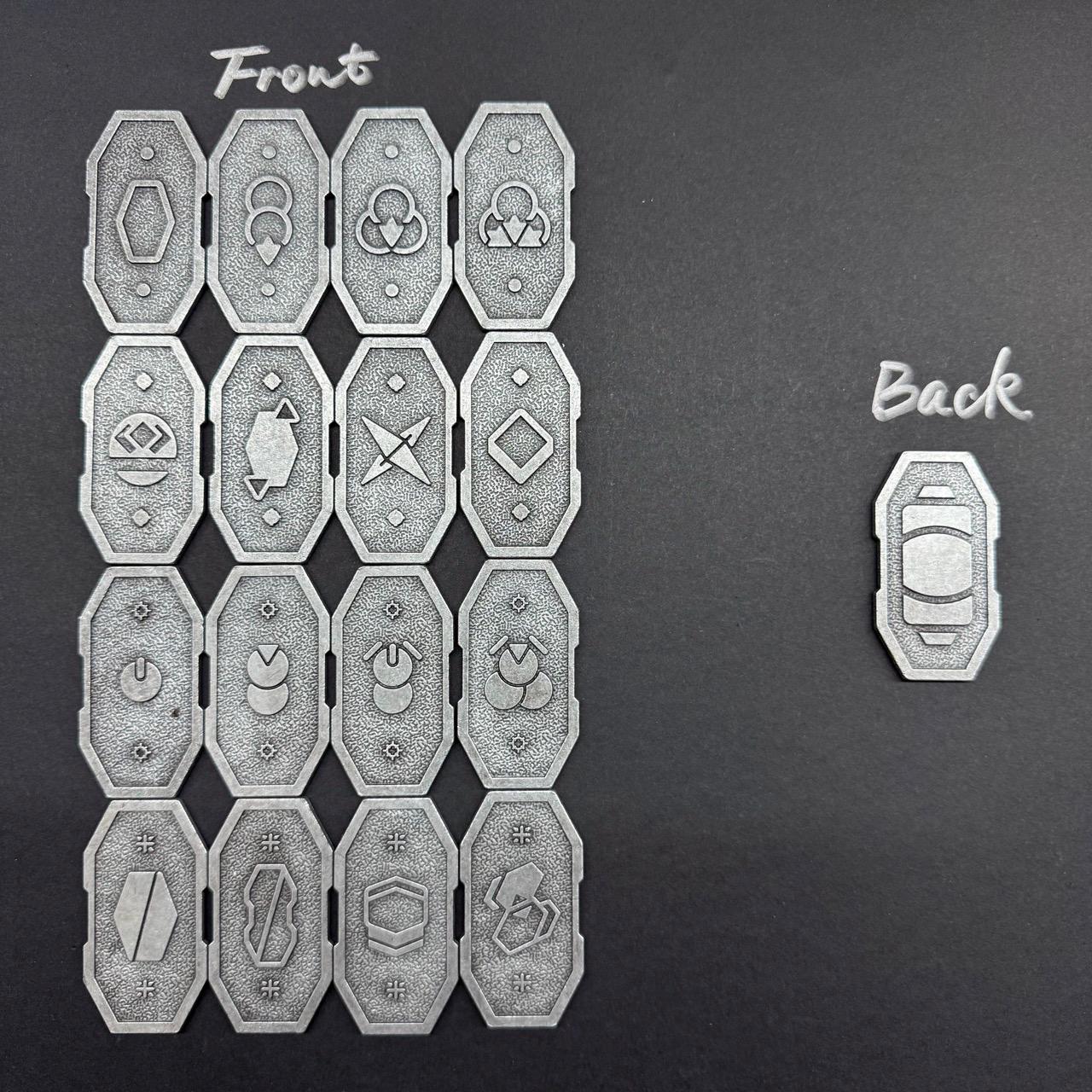 16x Metal Kessel Sabacc Shift Tokens Full Set, Star Wars Outlaws Sabacc Heavy Game Props, Double Sided