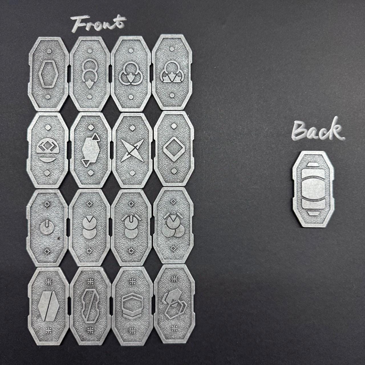 16x Metal Kessel Sabacc Shift Tokens Full Set, Star Wars Outlaws Sabacc Heavy Game Props, Double Sided