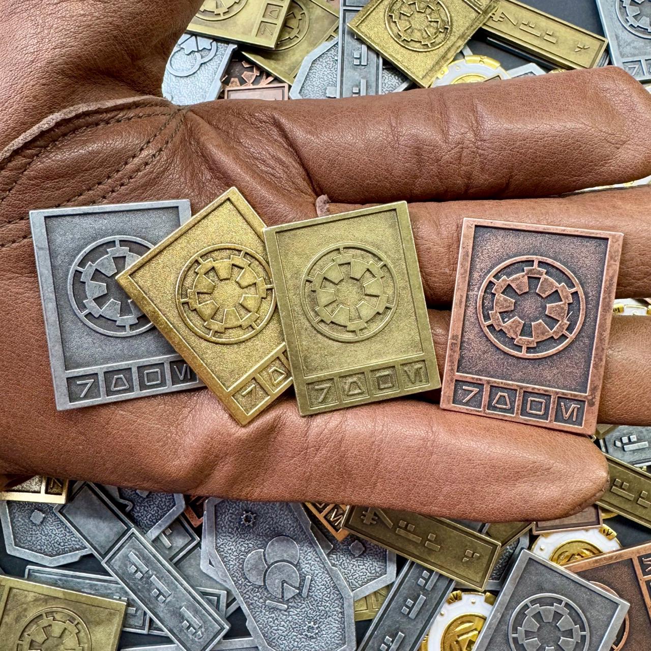 12x Metal Star Wars Imperial Credits Props, Credits for Sabacc, 4 Colour Variations, 2.7mm thickness