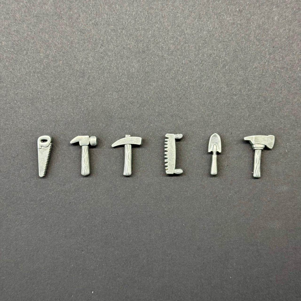 24x Metal Tokens for Board Game Upgrade - Gardening Tools, Miniature Components (Double Sided), Windmill Valley