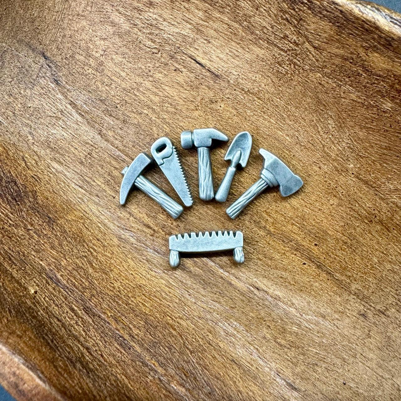 24x Metal Tokens for Board Game Upgrade - Gardening Tools, Miniature Components (Double Sided), Windmill Valley
