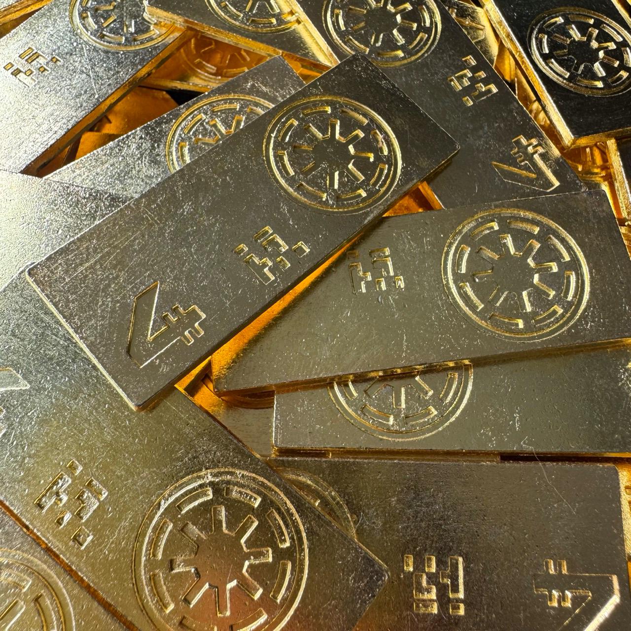 10x Metal Skeleton Crew Old Republic Credit, Gold Double Sided
