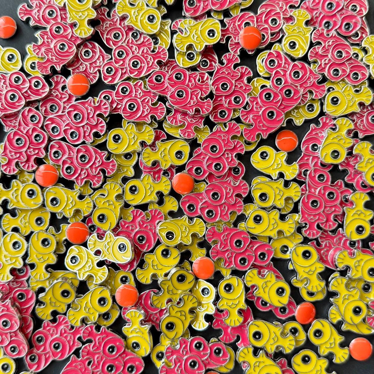 60x Metal Upgrade Finspan Tokens, Young Fish, School of Fishes, Board Game Token