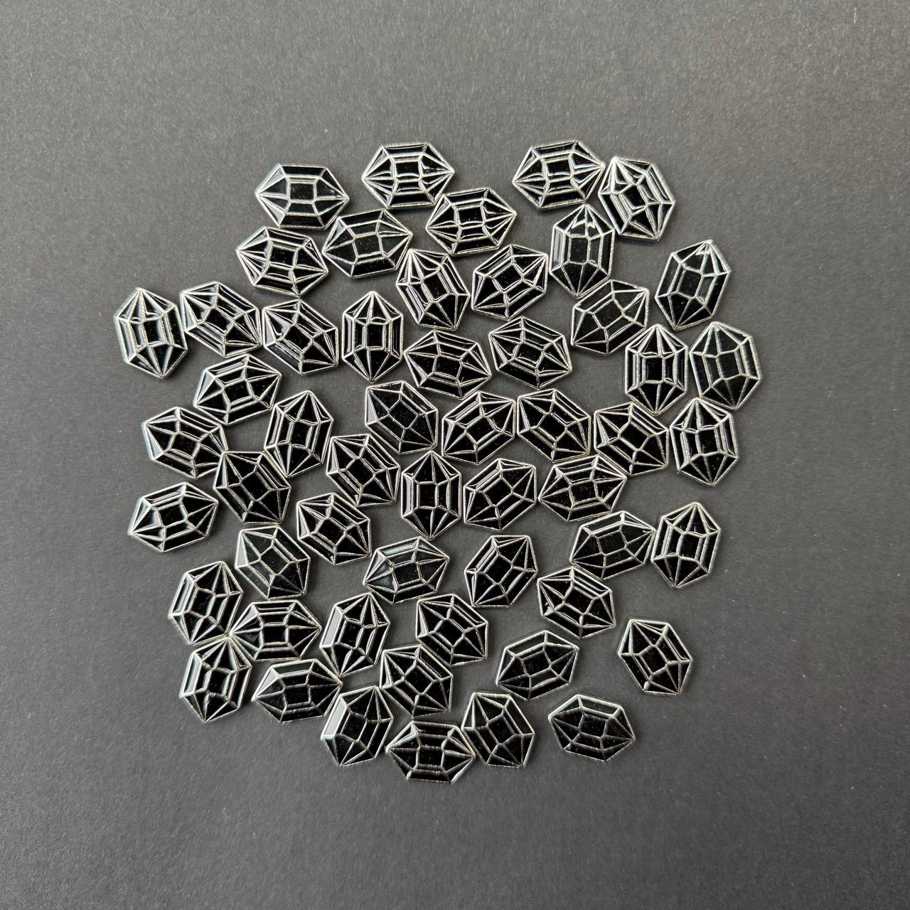 40x Purple Crystals for Board Game Token Upgrade, Miniature Components (Metal, Double Sided)