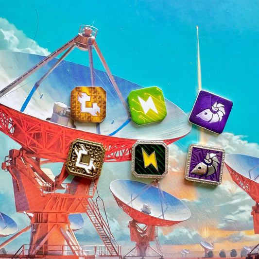 77x Metal Token Upgrade For SETI, Credits, Energy, Oumuamua Exofossil, Board Game Tokens, Double-sided