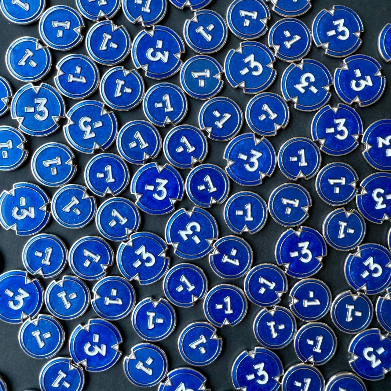 15x Metal Damage Tokens for Lorcana TCG Board Game, Generic Game Tokens, Double-sided