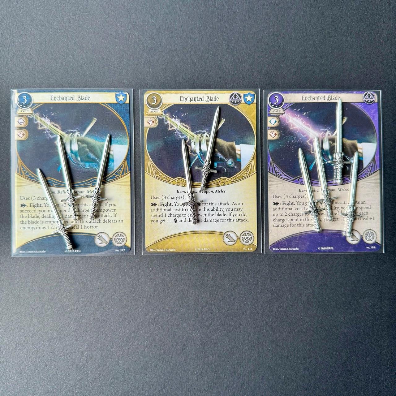 Charge Secret Stun Ammo Flashlight First Aid Strange Solution tokens Enchanted Blade for Arkham Horror LCG (metal, double-sided)