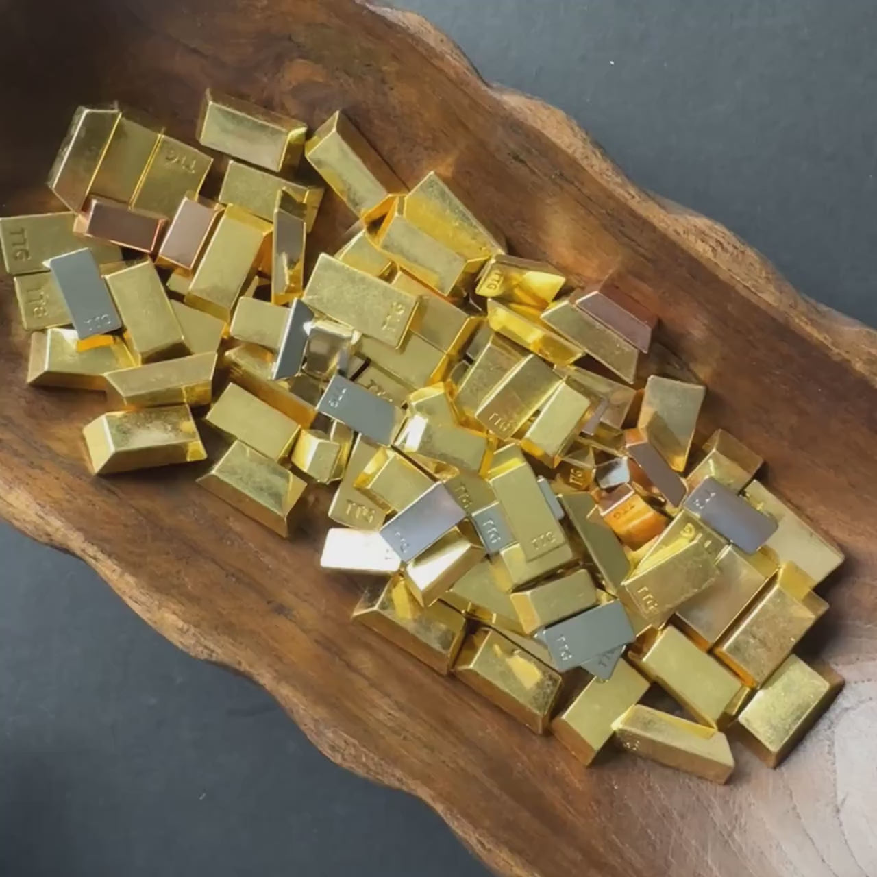 40x Metal Ingot, GoldBar Shape for Board Game D&D Resource Tokens, Copper Silver color, Miniature Components, Two Sizes