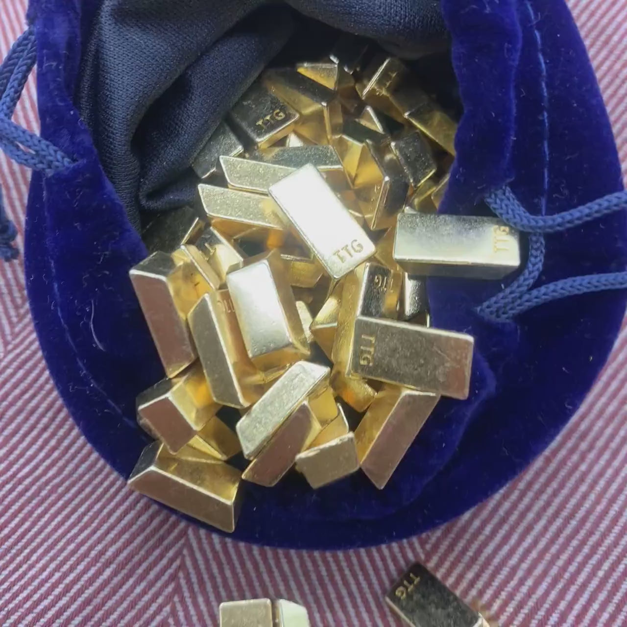 40x Metal Ingot, Gold Bar Shape for Board Game D&D Resource Tokens, Miniature Components