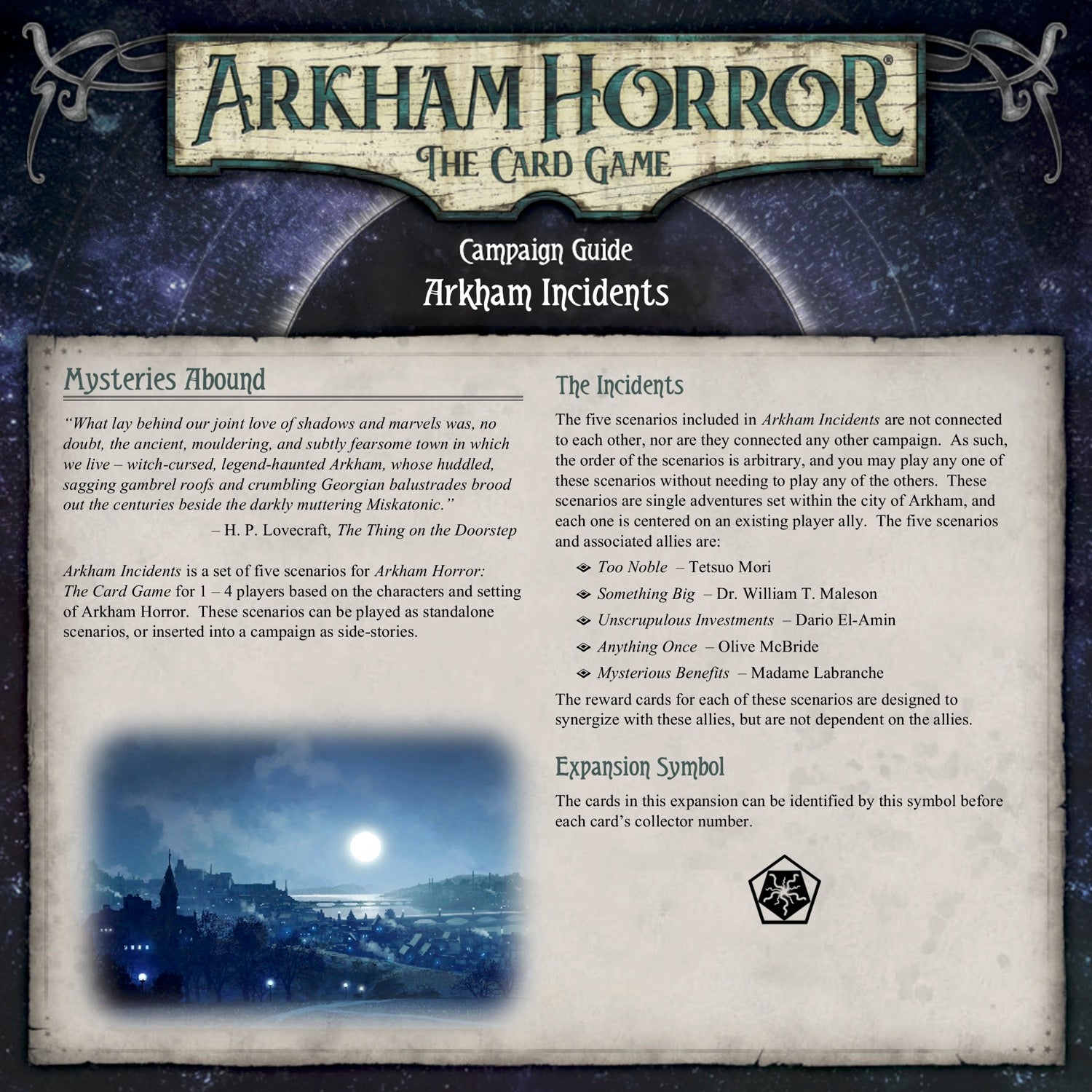 Arkham Incidents - Scenario Pack (Arkham Horror Fan Made Custom Campai ...