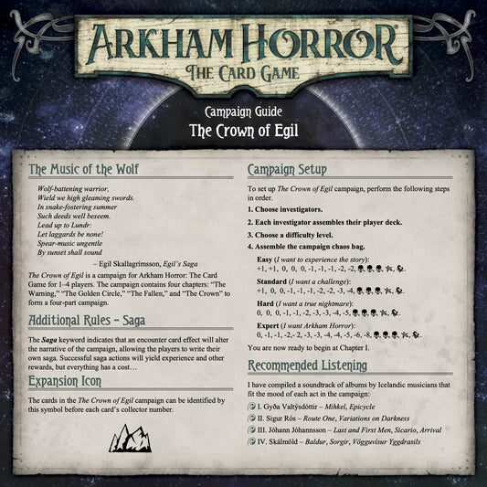 The Crown of Egil - Scenario Pack (Arkham Horror Fan Made Custom Scenario) -  176Pcs - Rulebook Available in Digital Format