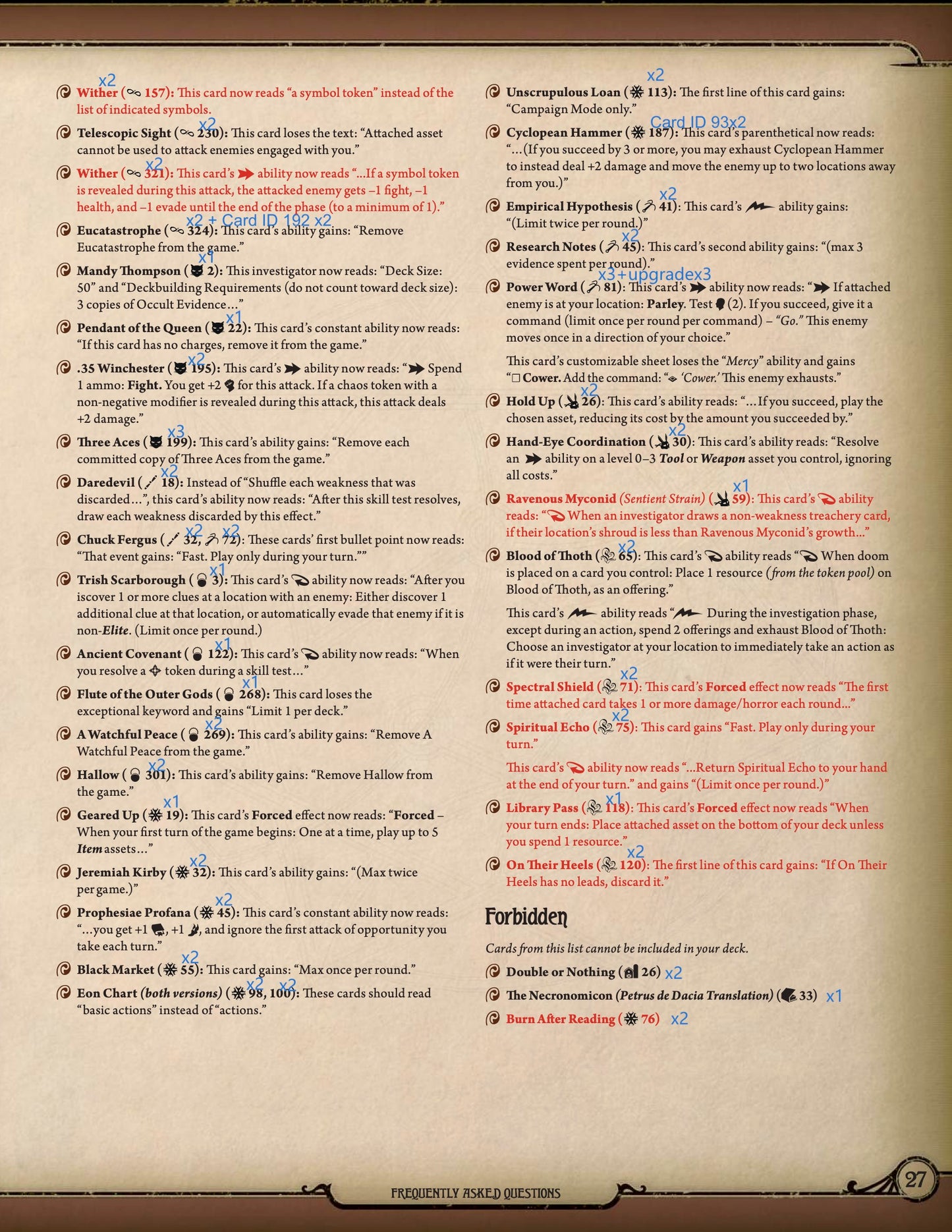 Arkham Horror Printable Taboo Cards V2.5 (Feb 2026) - 183 Pcs