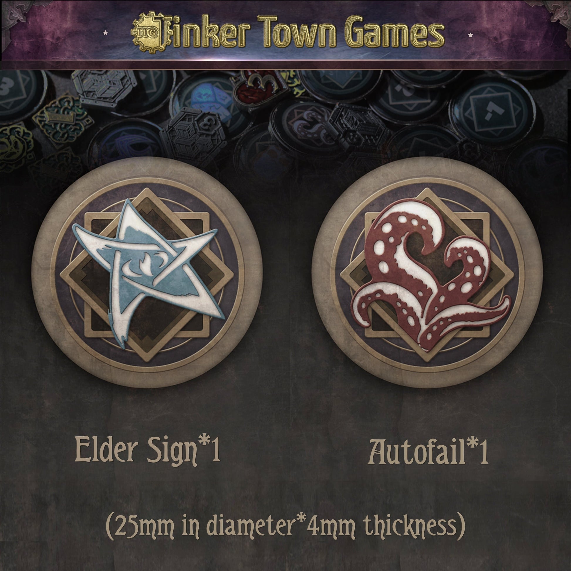 Arkham Horror Chaos Upgrade Metal Tokens