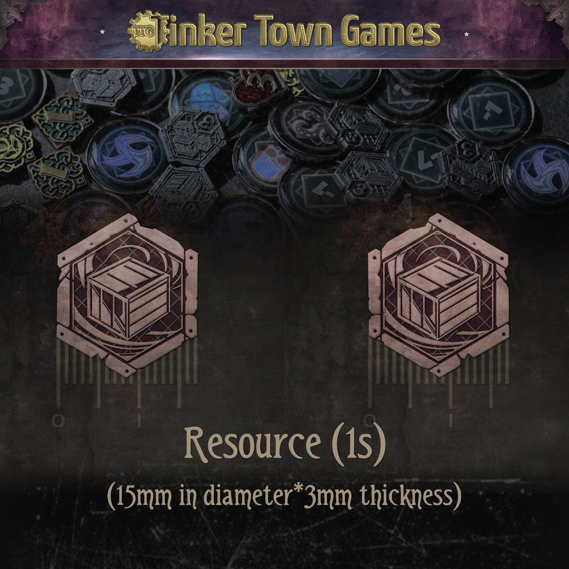 Resource Tokens Metal Upgrade for Arkham Horror LCG (double-sided, metal, 15,18,22mm in diameter)