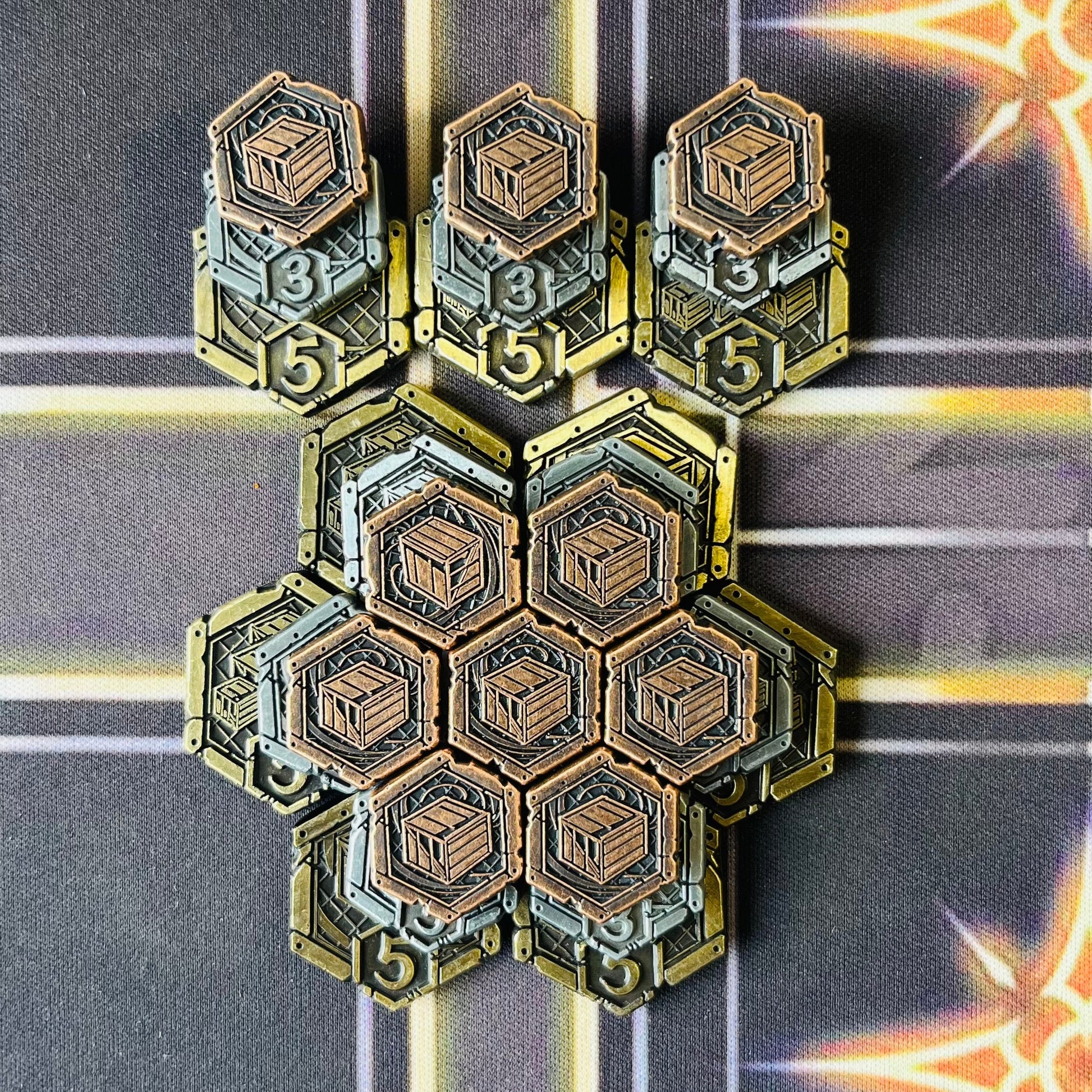 Resource Tokens Metal Upgrade for Arkham Horror LCG (double-sided, metal, 15,18,22mm in diameter)