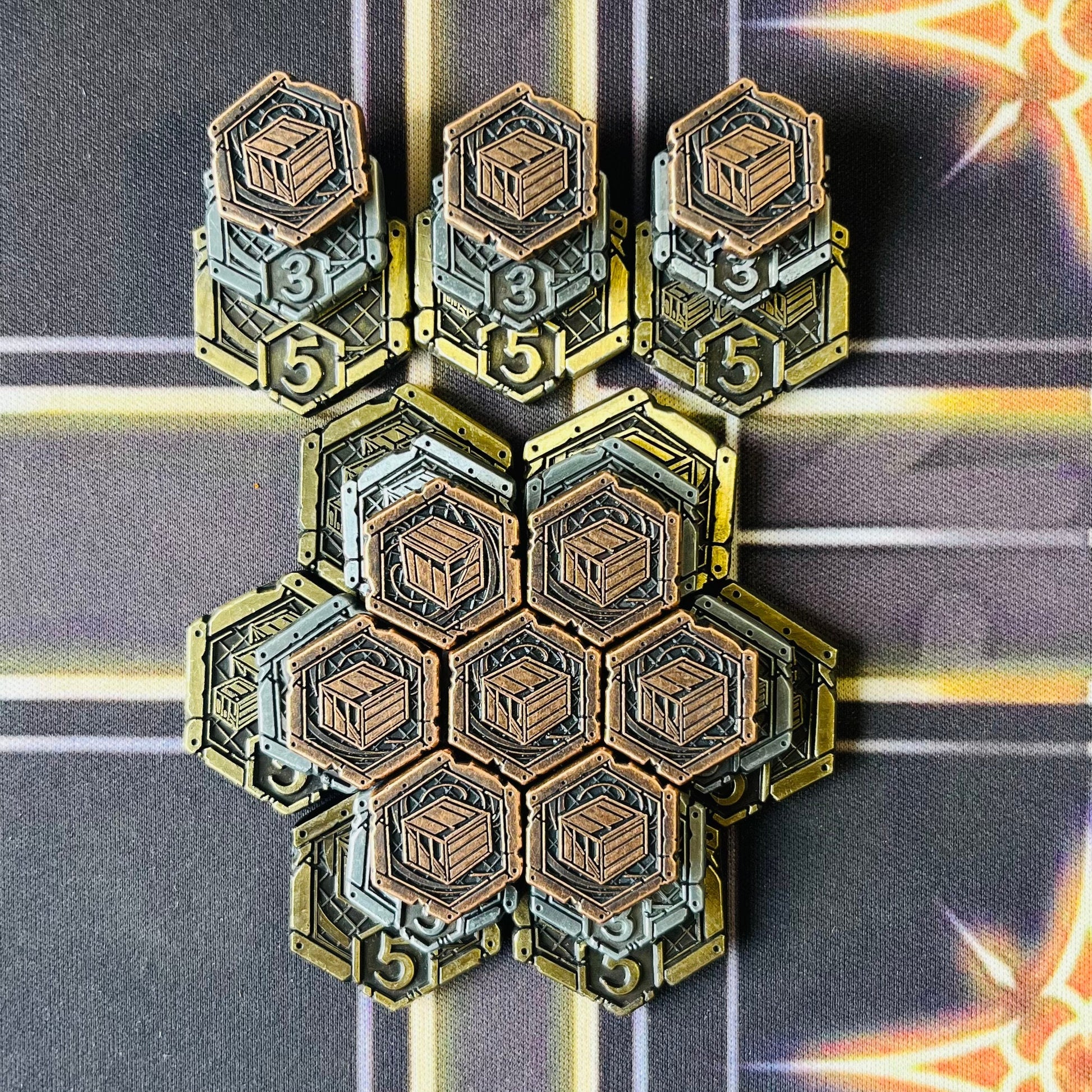 Health Sanity Resource Clue Doom Tokens Set for Arkham Horror LCG (double-sided, metal, 20mm in diameter)