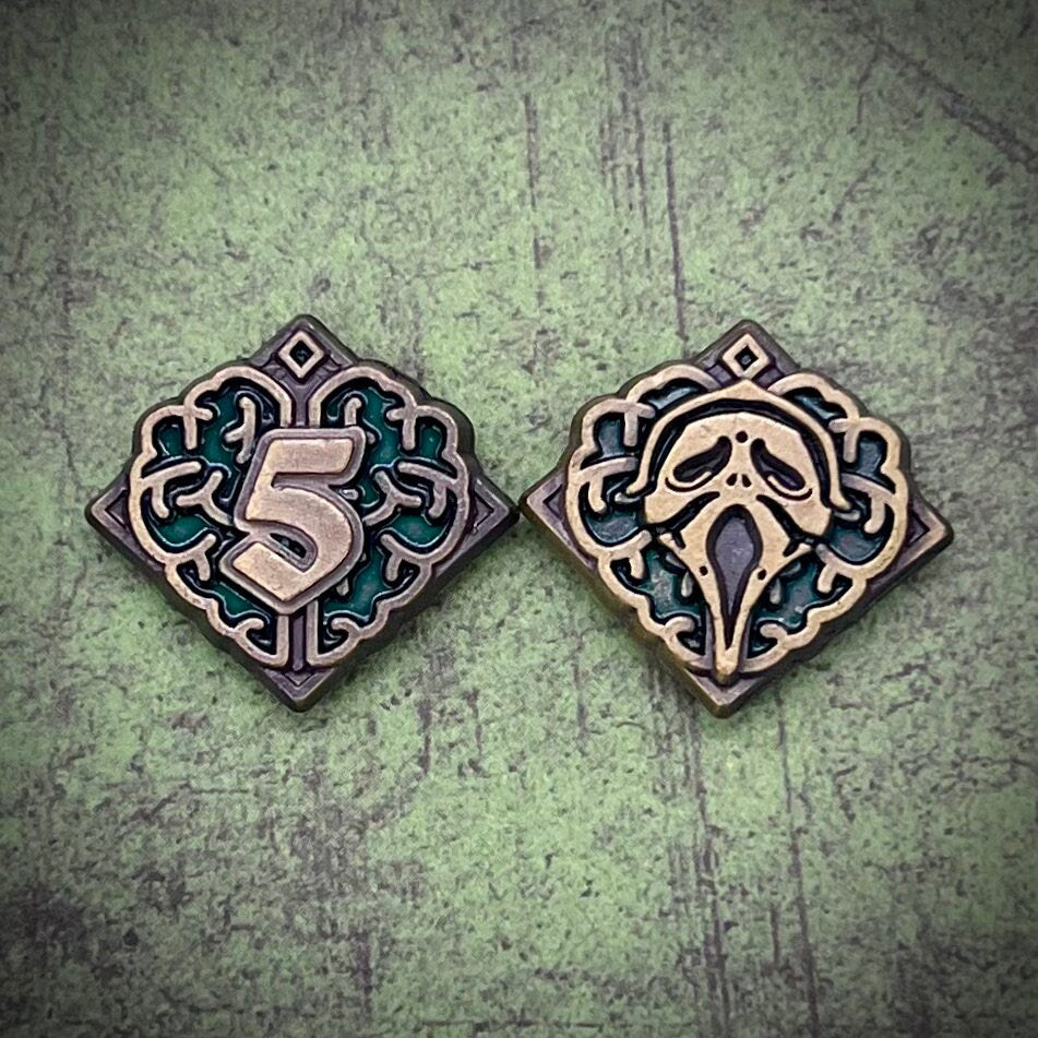 Sanity Health Resource Clue/Doom Upgrade Metal Tokens for Arkham Horror LCG (double-sided, metal, 20mm in diameter)