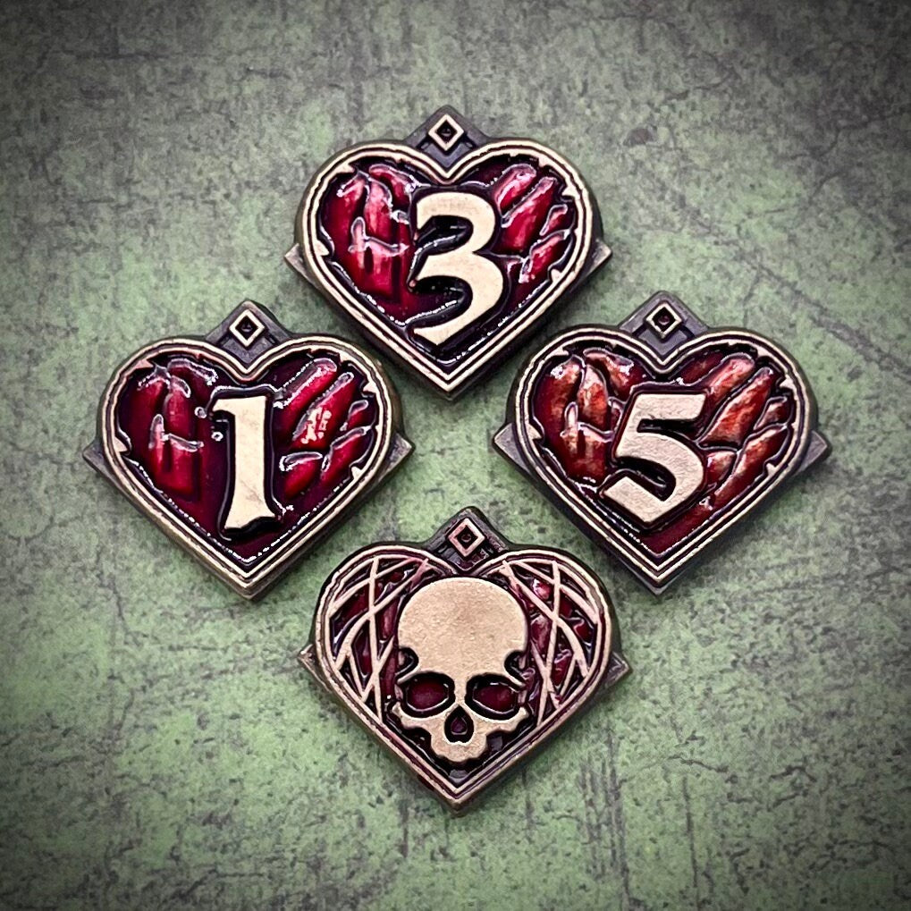Health Sanity Resource Clue Doom Tokens Set for Arkham Horror LCG (double-sided, metal, 20mm in diameter)