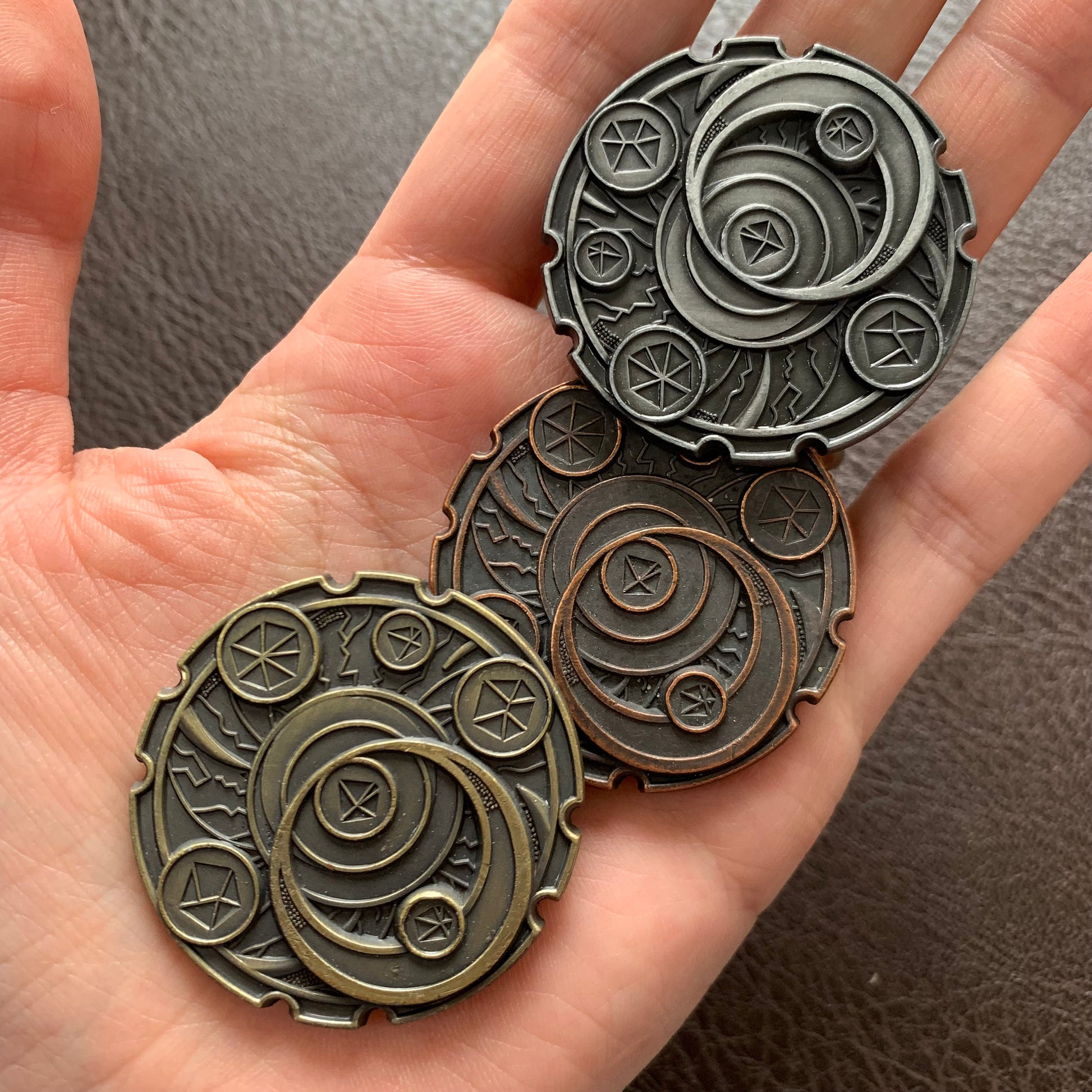 Keyforge upgraded Board Game Tokens - 3 Keys Set (Metal, 40mm in diameter)