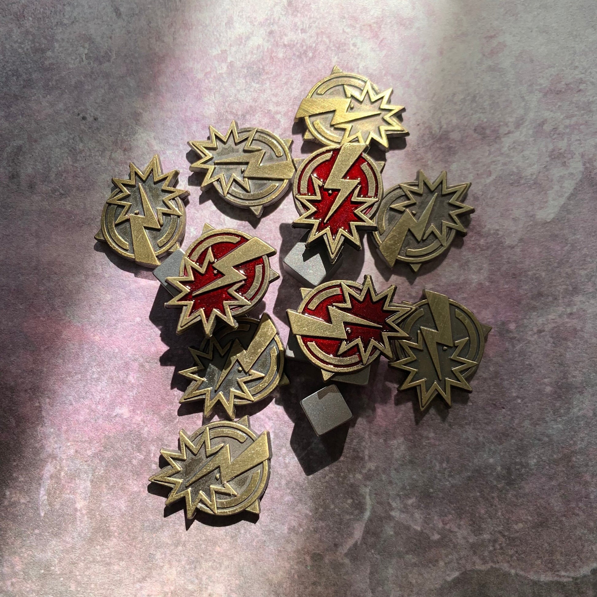 Charge Secret Stun Ammo Flashlight First Aid Strange Solution tokens for Arkham Horror LCG (metal, double-sided)