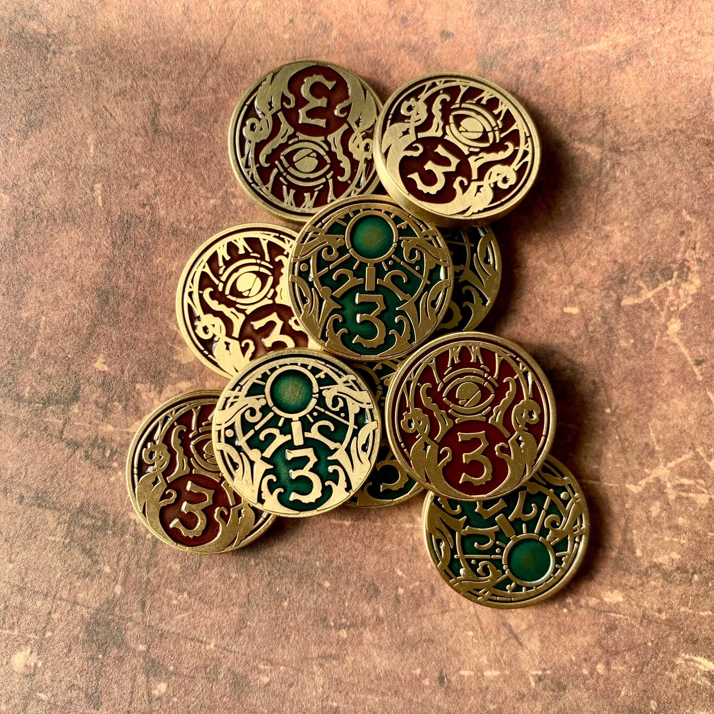 Sanity Health Resource Clue/Doom Upgrade Metal Tokens for Arkham Horror LCG (double-sided, metal, 20mm in diameter)