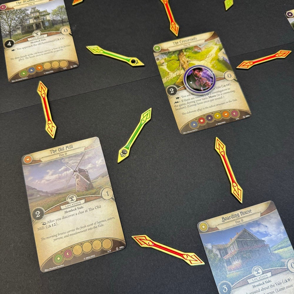 40x Metal Location Connector Tokens for Arkham Horror LCG, Path Marker Arrows - Double Sided, Hand-Painted 25 40x Metal Location Connector Tokens for Arkham Horror LCG, Path Marker Arrows - Double Sided, Hand-Painted 25