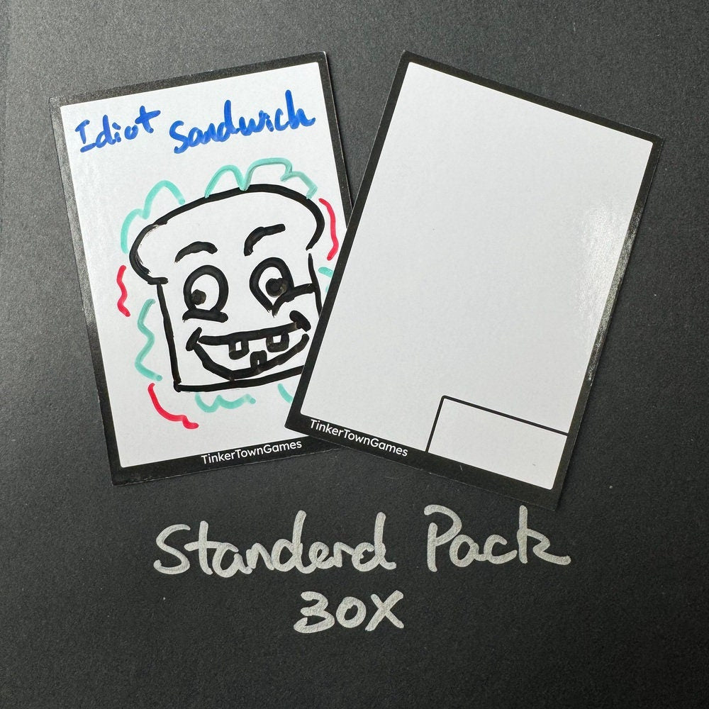 30x Dry Erase Token Cards, Black and Golden Frame Board Game Cards for RPGs, TCGs, MTG, Double Sided, Storage Box & Free Marker Included